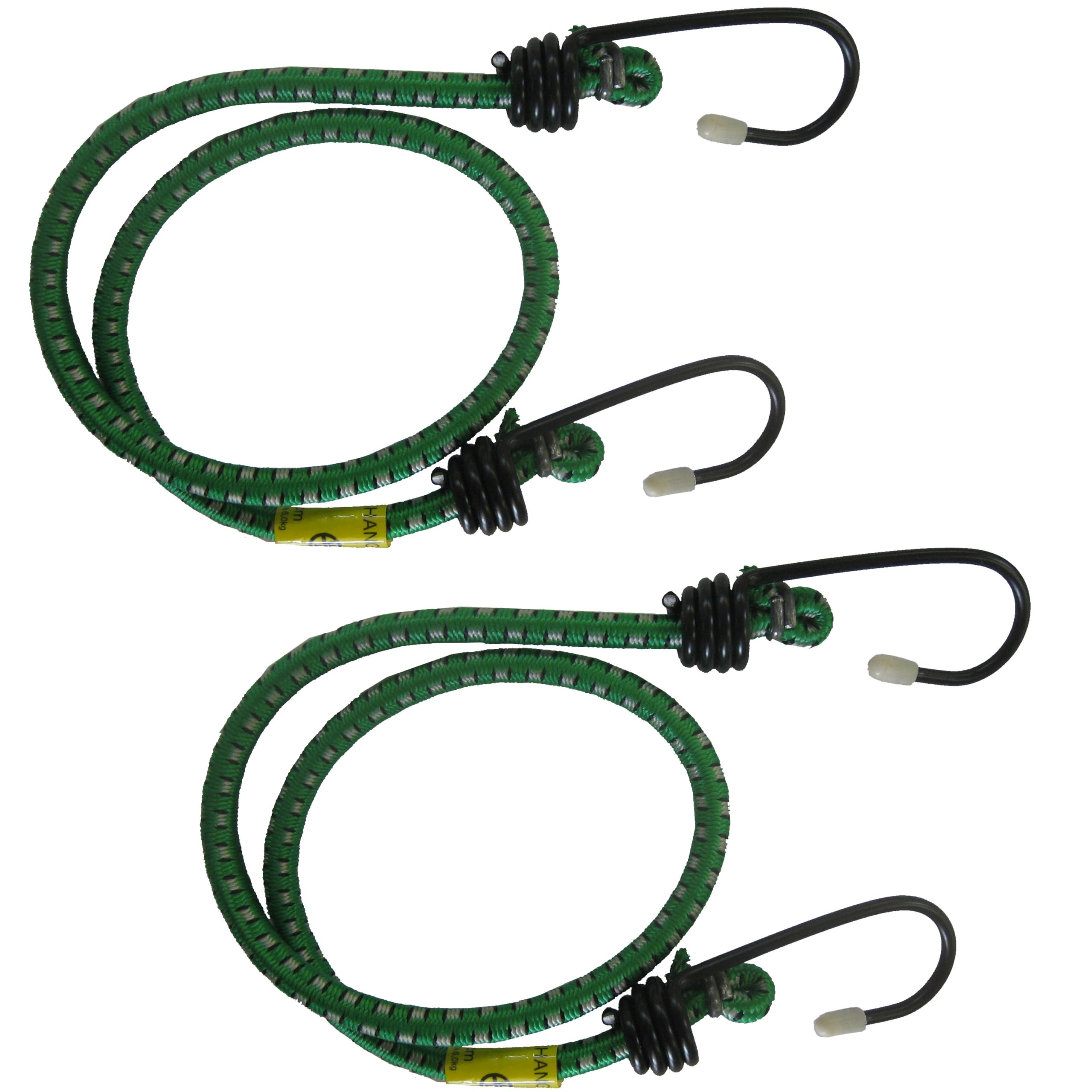 Connex Luggage tensioner, diameter 8 x 600 mm, 2 pieces steel hooks with PVC coating, stretchable and tear-resistant, for securing loads of all kinds, tension rubber with 2 hooks/expander / B34075