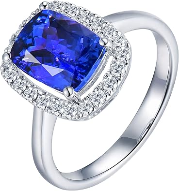 YONG SI Natural Tanzanite Ring Gold Engagement Wedding Band YONG SI
