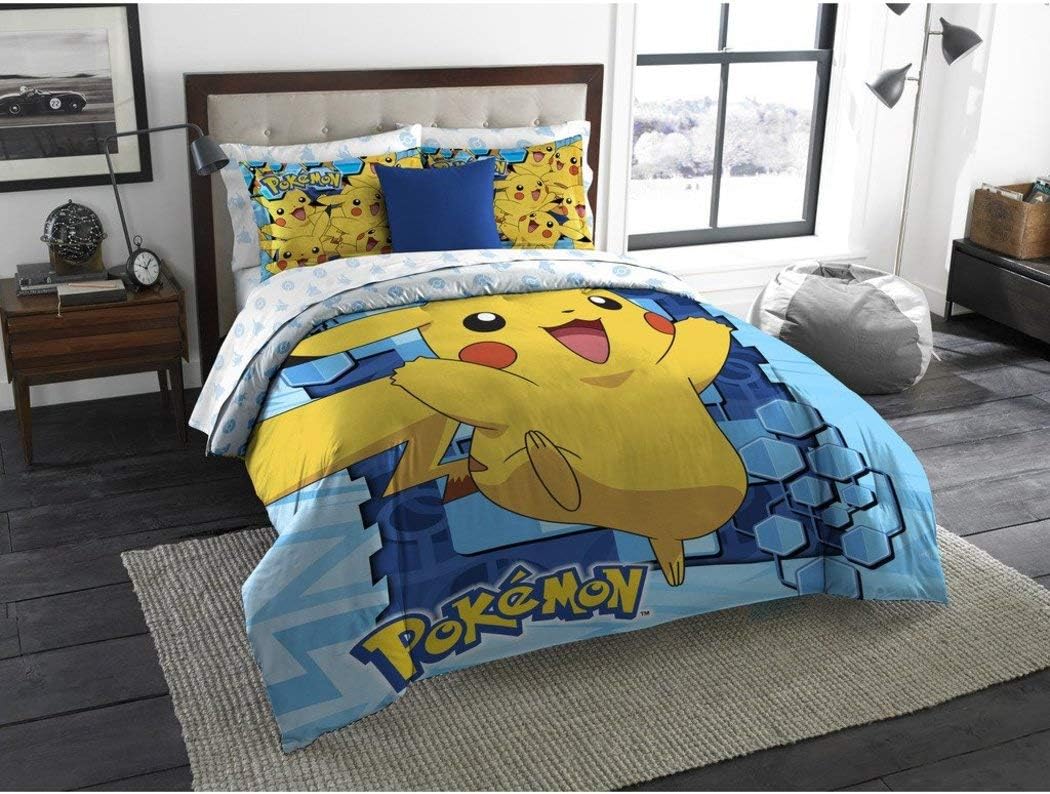 Amazon Com D H 3 Piece Kids Pokemon Pikachu Comforter Twin Full