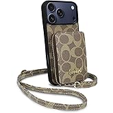 gopart Wallet Case Compatible with iPhone 17 Pro Max for Women and Men,Classic Luxury PU Leather Zipper Credit Card Holder Slots with Adjustable Lanyard Strap for iPhone 17 Pro Max 6.9 inch Khaki