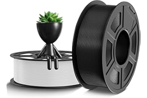 TECBEARS PETG Filament 1.75mm 2KG, 3D Printer Filament Black, Strong Toughness PETG, 2 * 1KG(660M) Filament High Precision, Dimensional Accuracy ±0.02mm, Black and White