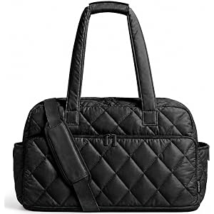 TOPEAST Duffel Bag for Women Travel, Expandable Quilted Weekender Overnight Duffle Bag with Adjustable Strap, Lightweight 33L