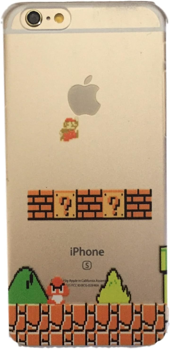 iPhone 6 / 6S Super Mario Bros Retro Level 1 Power Up Phone Hard Back Case 4.7 Inch Ultra Thin Clear Transparent Printed Hard Case Cover For Apple IPhone