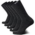 Reebok Men's Crew Socks - 5 Pack Stretch Performance Cushioned High Crew Socks - Arch Support Athletic Socks for Men (6-12.5)