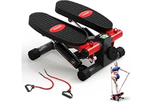 HARISON Mini Stepper for Exercise with Enhanced Resistance Bands, Stair Stepper for Home 330lbs Capacity, Aerobic Exercise Stepper Machine with LCD Monitor for Fully Body Workout