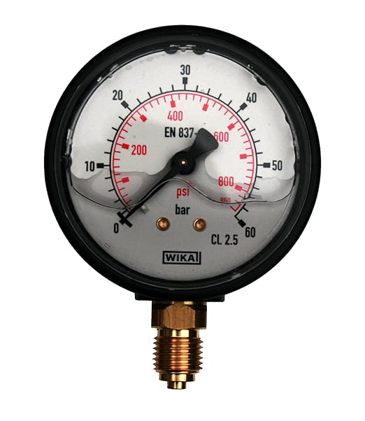 Wika Pressure Gauge 060 Bar Liquid filled 1/4" bottom connection