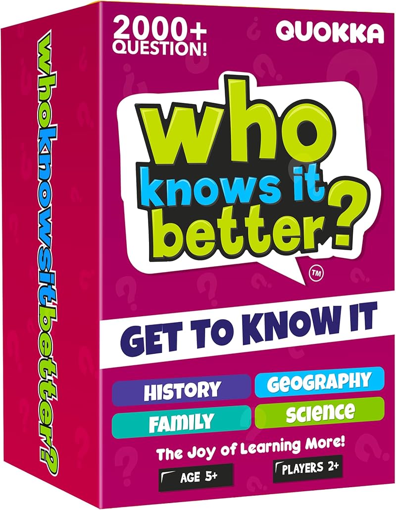 QUOKKA Card Games For Kids 4 SET Who Knows Me Better History Geography Science