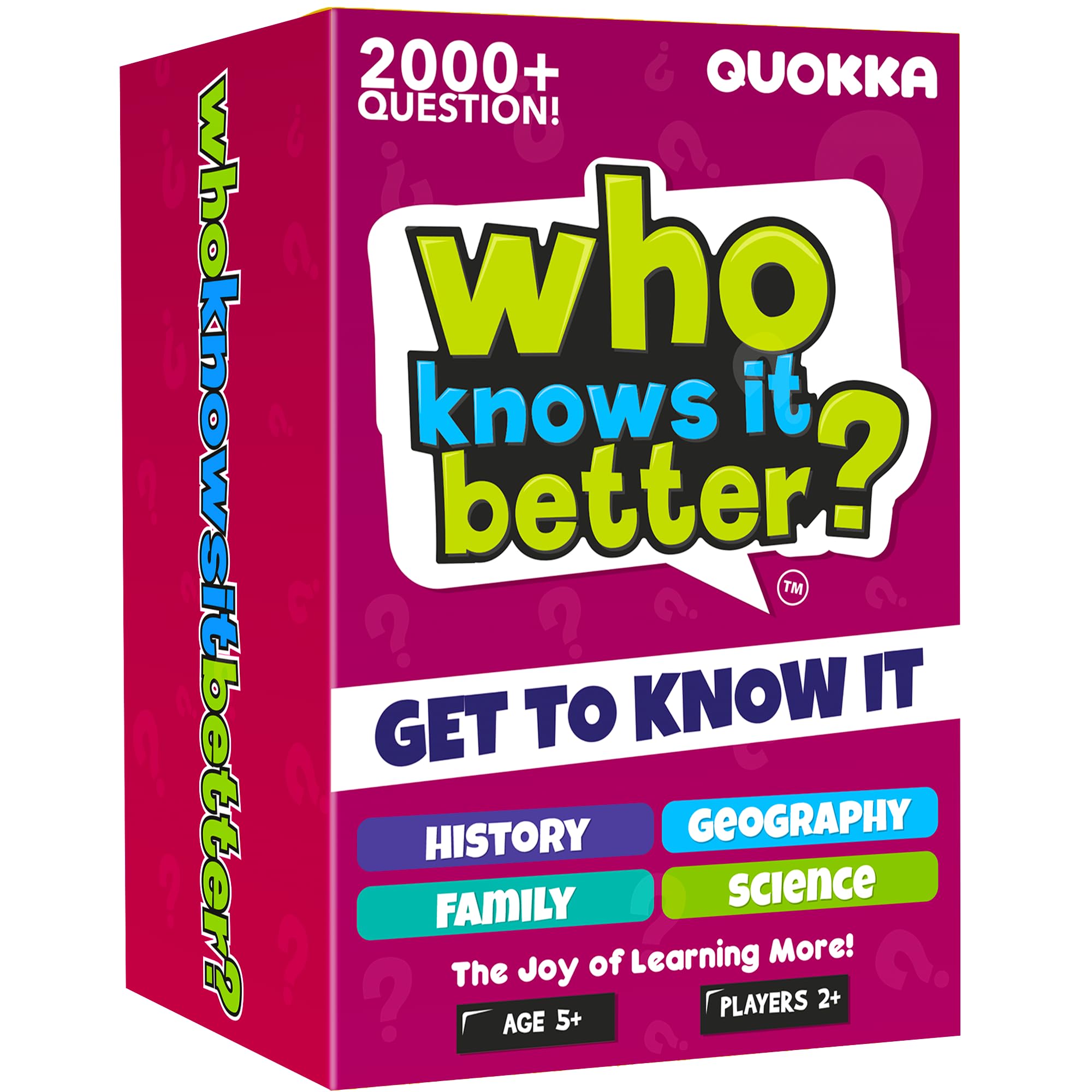 Card Games For Kids - 4 SET Board Games for 5-8 Year Olds - Who Knows Me Better - Kids & Family Card Quiz History & Geography & Science & ME - Fun & Educational Questions for Children & Families — image 1
