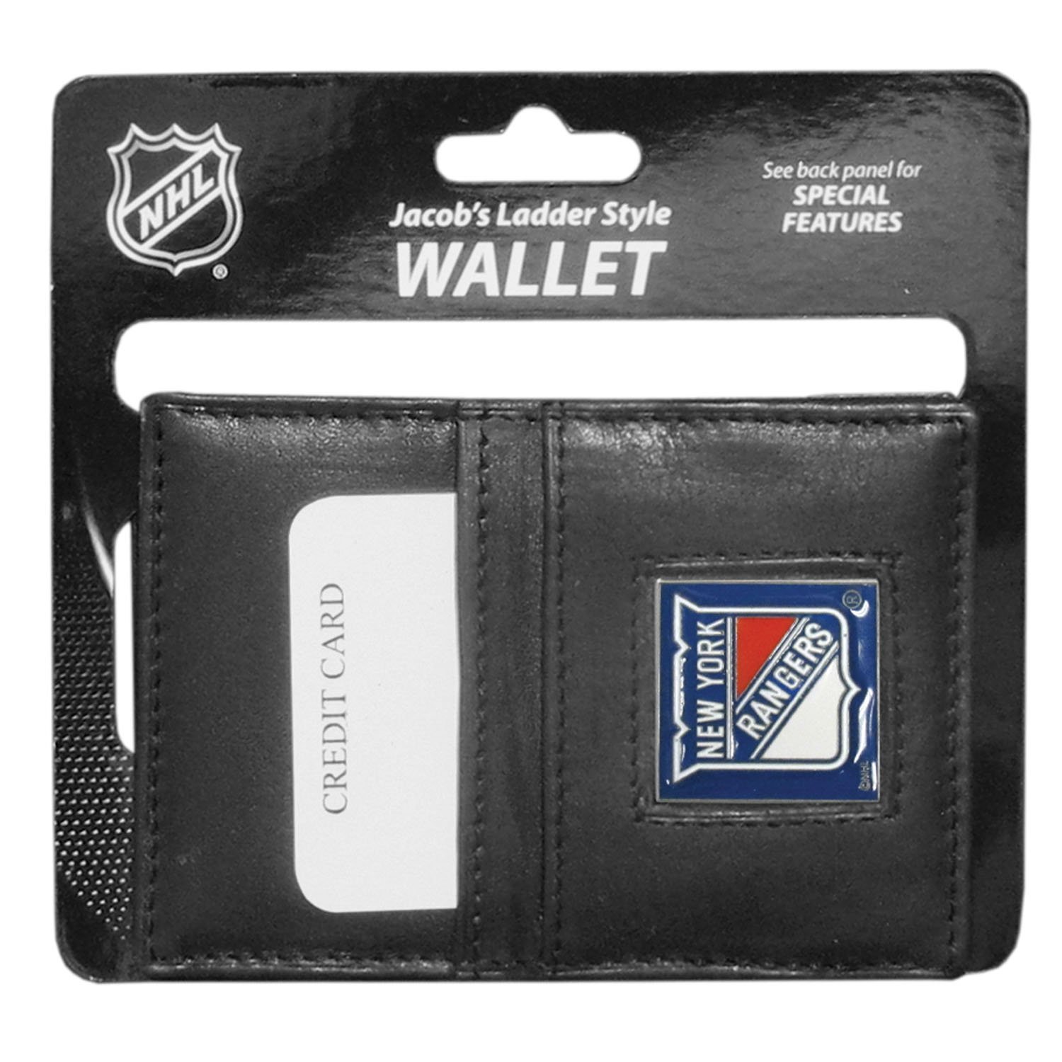 Siskiyou Sports NHL Fan Shop New York Rangers Leather Jacob's Ladder Wallet One Size Black White