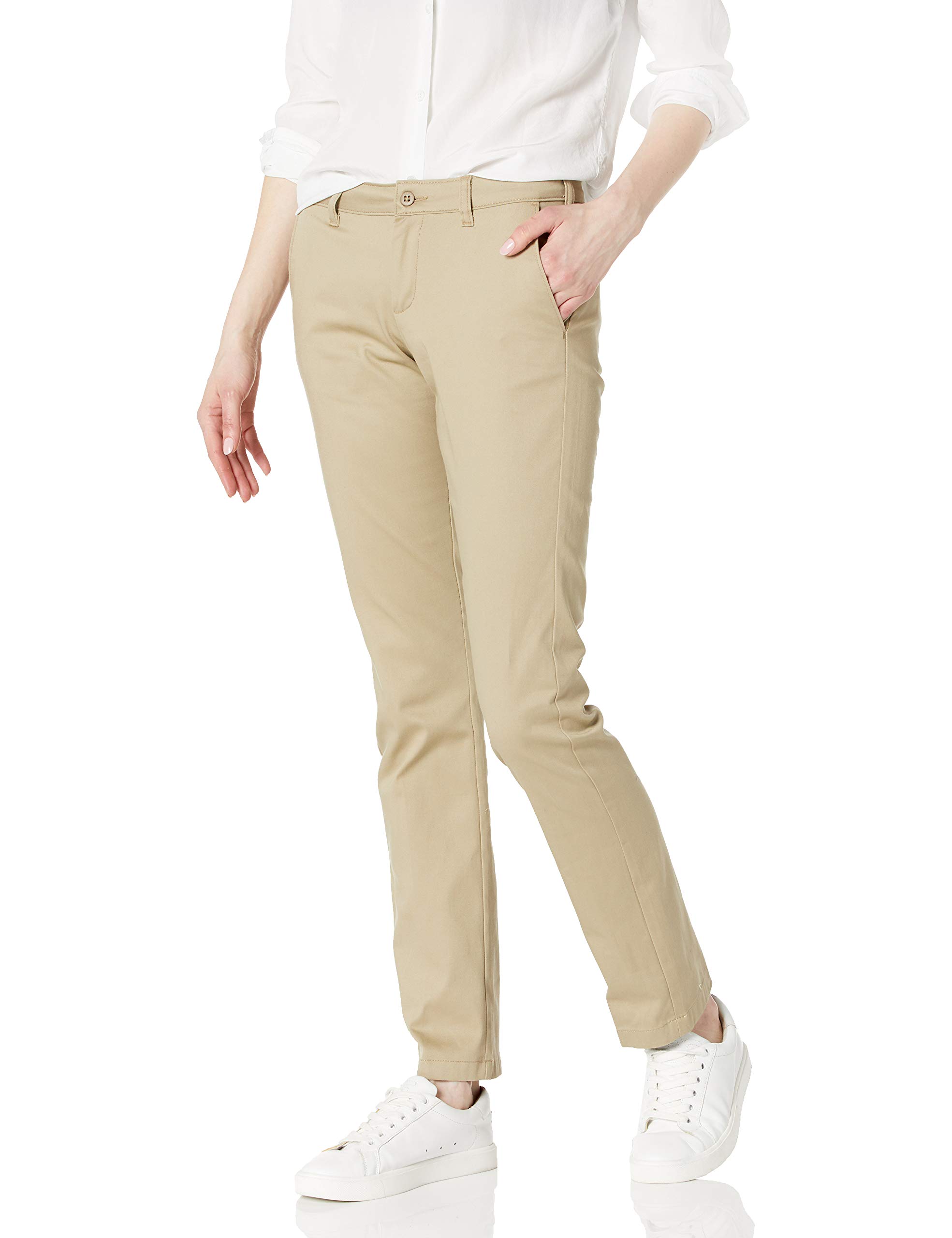 Dickies girls Juniors Stretch Straight Leg pants, Desert Sand, 5 US