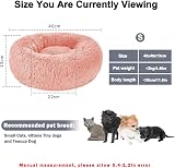 Nepfaivy Calming Donut Bed for Dogs Cats 15.75in Pink Non-Slip Washable view 3