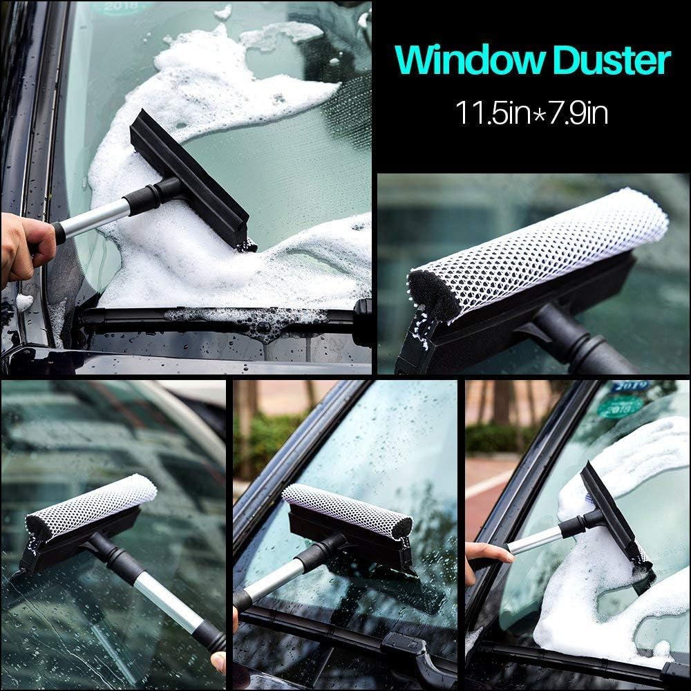 Mofeez 9pcs Car Cleaning Tools Kit with Blow Box Car Tire Brush Wash Mitt Sponge Wax Applicator Microfiber Cloths Window Water Blade Brush: Home & Kitchen