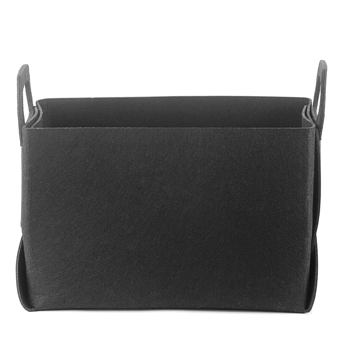 Collapsible Storage Bin Basket Organizing Box Closet Organizer with Handles for Office, Bedroom, Toys, Laundry (Black)