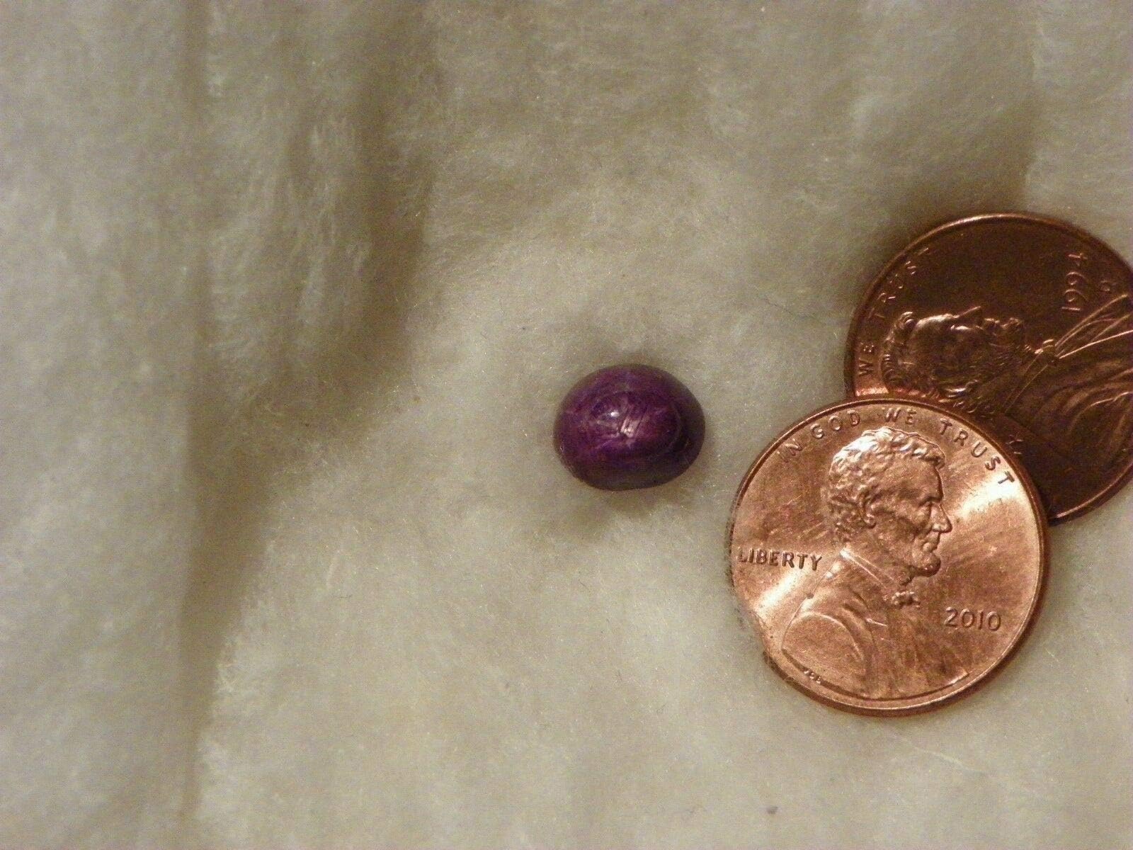 Star Ruby 5.30 Carats Good Red Purple 7.52x9.17x7.24 MM. Oval Cab Cabochon WF-787