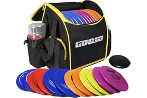 Disc Golf Set with Bag - 12 PCS Flying Disc Golf Discs for Beginner with Putter, Midrange, Driver | Portable Disc Golf Backpa