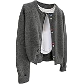 RoseSeek Women's Plus Size Button Down Cardigan Crew Neck Long Sleeve Knit Sweaters Outerwear Winter Clothing