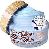AzulBotanicals Copper Peptide GHk-Cu & Methylene Blue Infused Whipped Grass Fed Tallow Balm, Fine lines, Wrinkles, Eczema, Acne, Full body Moisturizer, For All Skin, With Organic Ingredients 1.7oz