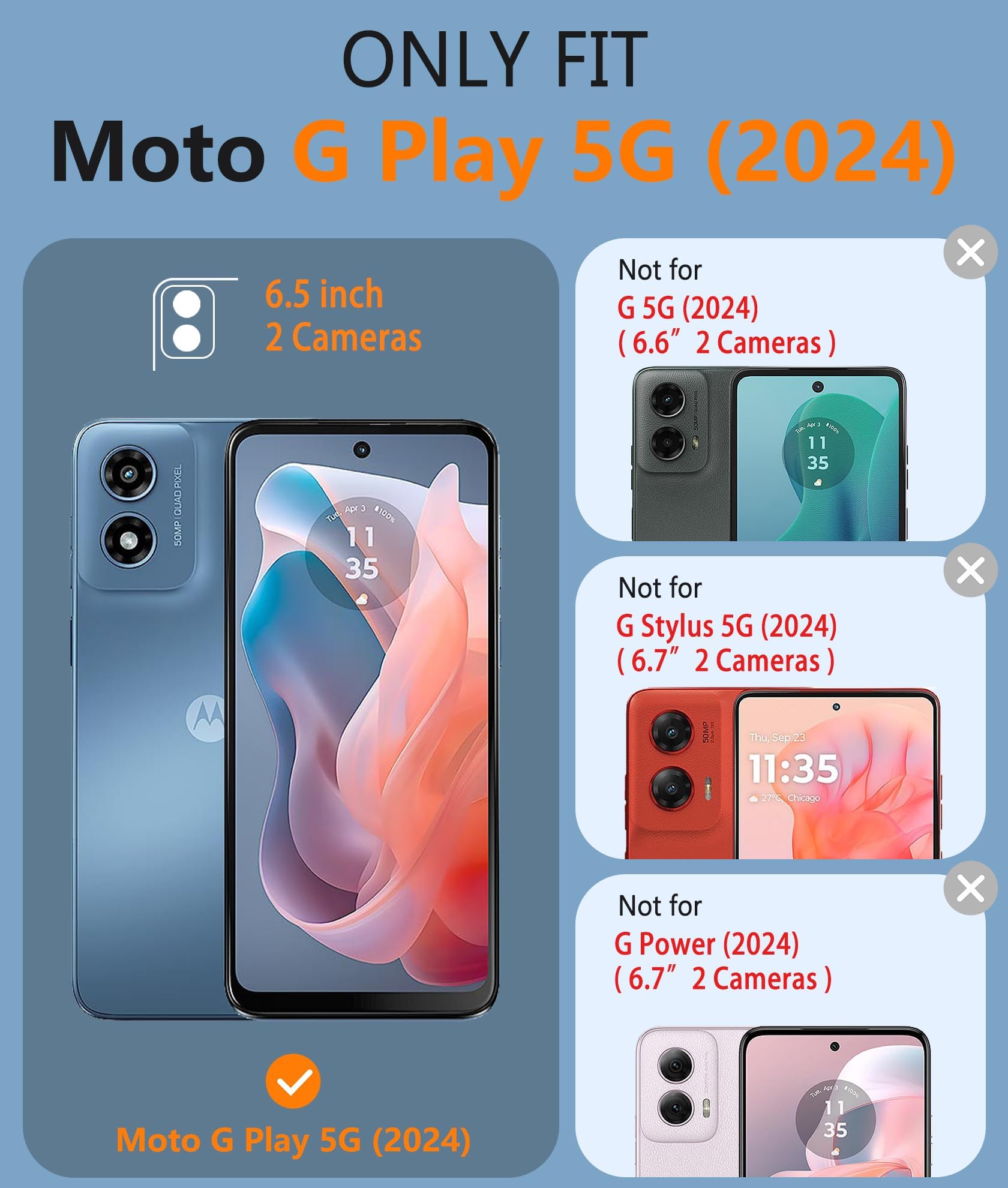 FNTCASE for Motorola Moto G-Play-2024 Case Dual Layer Protective | Heavy Duty Cell Phone Cover | Shockproof Rugged | Non Slip Textured Back | Military Protection Bumper | Black