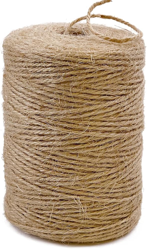 PerkHomy Natural Jute Twine 600 Feet Long Twine String for Crafts Gift Wrapping Packing Gardening Crochet Knitting Macrame De