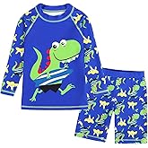 AIWUHE Toddler Boys Swimsuit 2 Piece Rash Guard Swimsuits with Swim Trunk Long Sleeve Bathing Suit Sunsuit Swimwear Sets 1-7Y