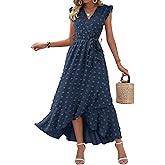 BTFBM Boho Dresses for Women 2026 Spring Fashion Cap Sleeve Swiss Dot Flowy Ruffle Beach Wedding Cocktail Maxi Dress