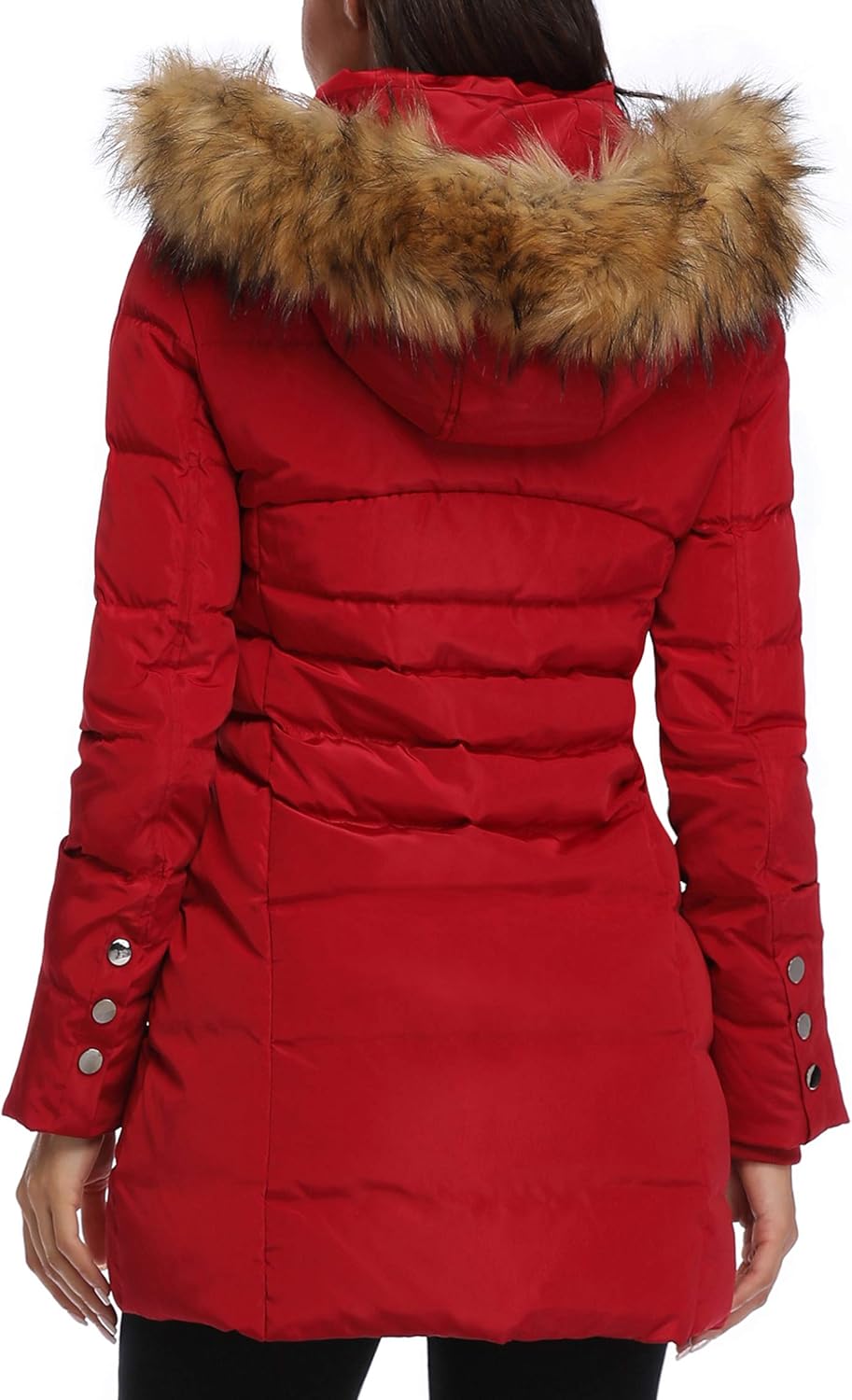 Epsion Women's Hooded Thickened Long Down Jacket Winter Down Parka Puffer Jacket: Clothing