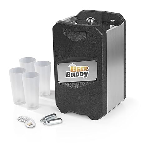 Beer Buddy Neue Version 2018 Bottoms Up-Bierzapfanlage ohne Strom für alle handelsüblichen 5 Liter Fässer-inkl. Zubehör u. Be