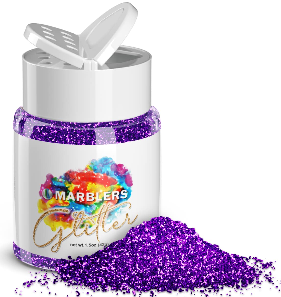 MARBLERS Twinkle Glitter [Amethyst] 1.5oz (42g) | Fine | Non-Toxic, Vegan, Cruelty-Free | Face, Body, Eyeshadow, Hair, Festival, Party Makeup | Nail Art, Polish | Resin, Tumbler, Slime, Craft — image 1