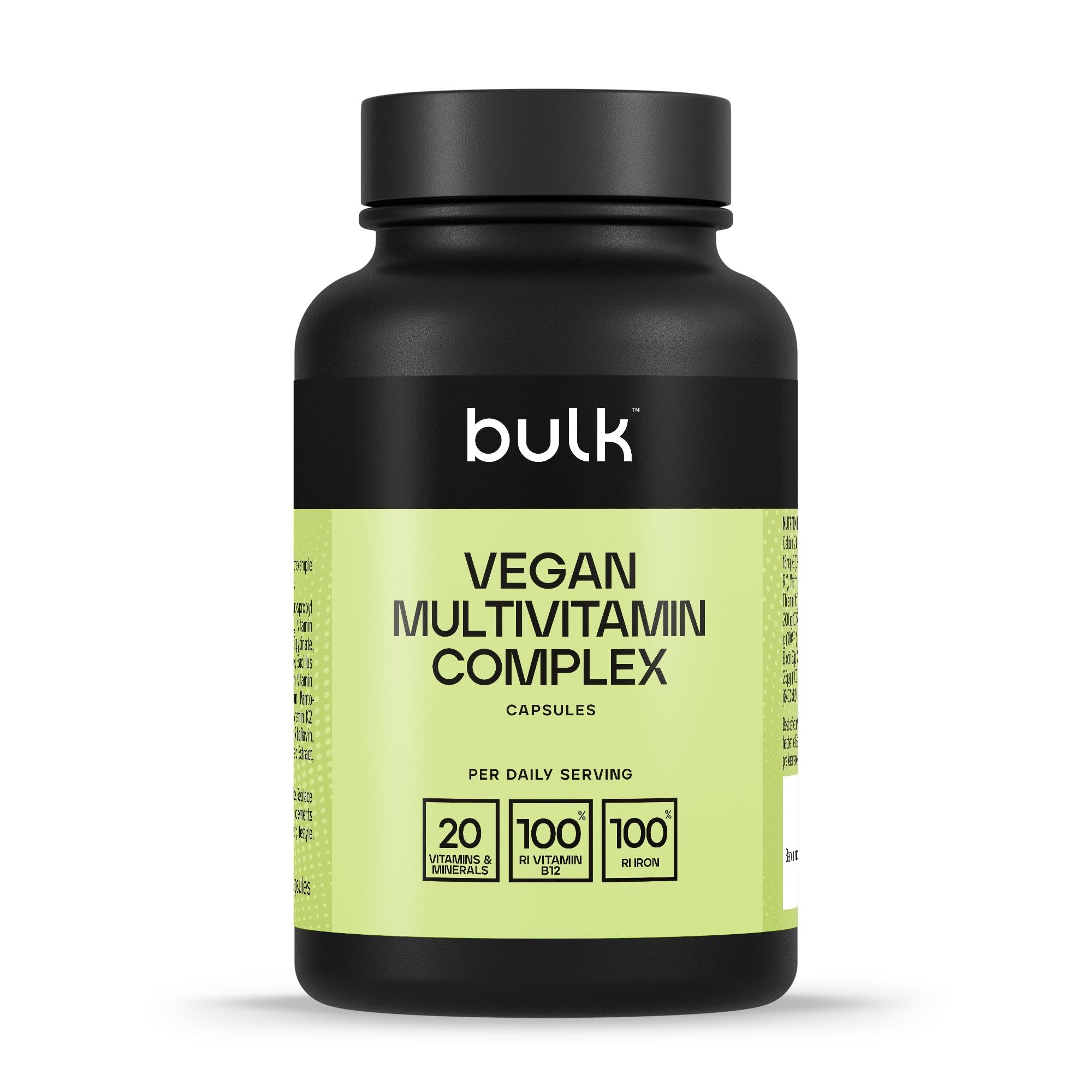Bulk Vegan Multivitamin Capsules, Minerals, Pack of 90, 30 Servings, Packaging May Vary