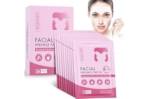 UKVOA Forehead Wrinkle Patches & Smile Line Patches, Overnight Facial Wrinkle Treatment with Hyaluronic Acid, Aloe, Collagen & Vitamin E to Lift Smile Lines for Women 36pcs