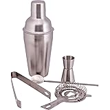 BF Systems KTBARST2 Stainless Steel 5 Piece Cocktail Martini Shaker Set