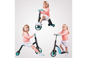 FAWN 3-in-1 Junior Kick Scooter/Balance Bike/Tricycle Indoor/Outdoor Toddler Ride-On Bike Multifunctional 2-6 Yrs