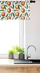Ambesonne Fruits Window Valance, Repeated Peaches