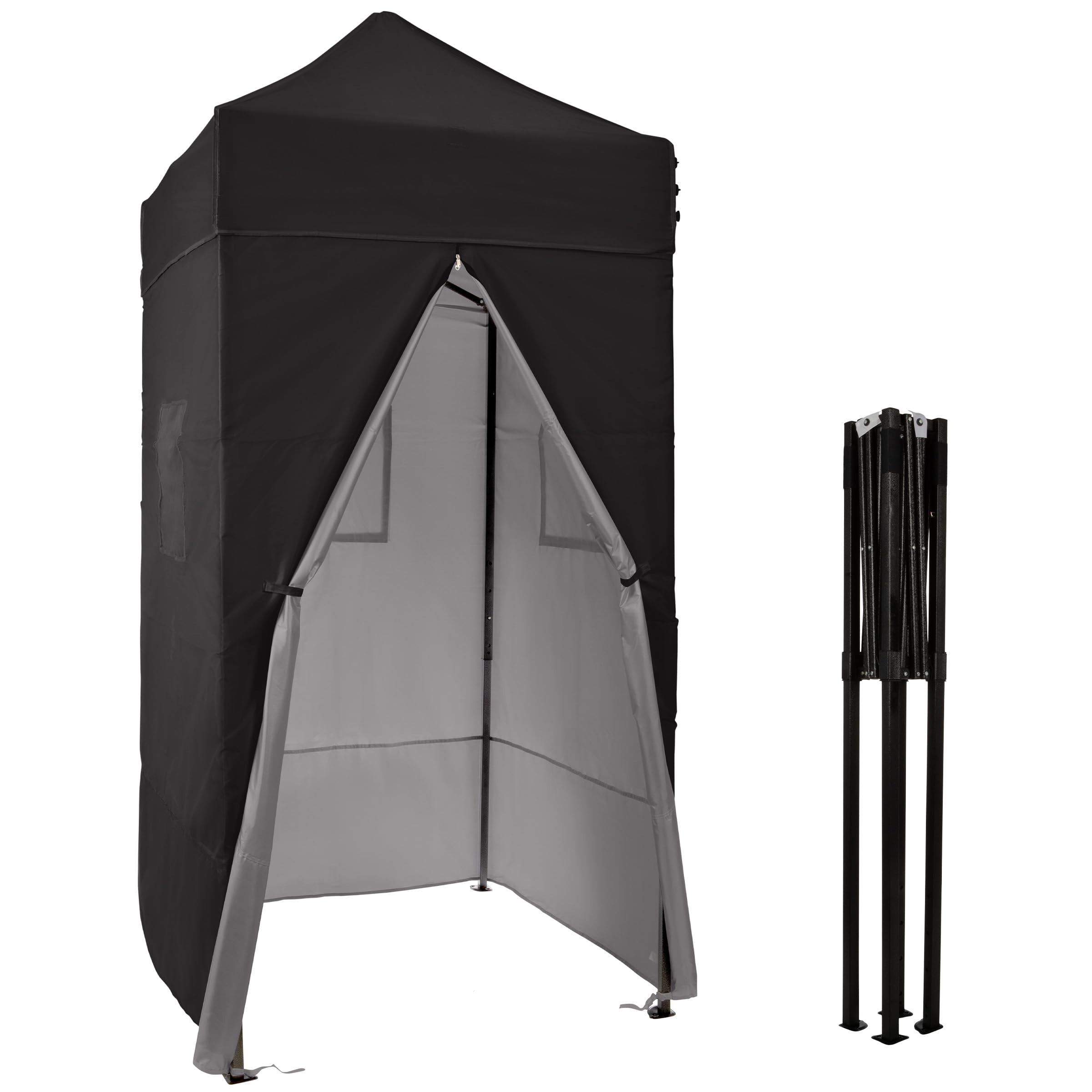 Photo 1 of **MISSING PIECES** Pop Up Changing Tent - 46.5” Steel Frame Canopy Sun Shelter Pool Cabana, Portable Changing Room, or Privacy Tent for Camping Toilet or Portable Shower - Camping Essentials by Wakeman Outdoors (Black)
