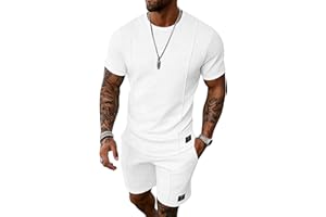 UOUA Men's Shorts Set Casual 2 Piece Outfits Summer Vacation Track Suits
