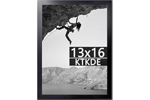KTKDE 13x16 Picture Frame, Modern Poster Black Frame 16x13 Wooden, Vertical & Horizontal Wall Hanging Picture Frame for Photos, Posters & Art Prints