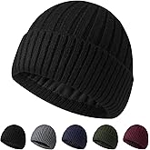 NAHOSY Winter Fleece Lined Beanie Hat for Men Women, Unisex Fashion Thermal Cuffed Knit Skullcap Warm Winter Hat