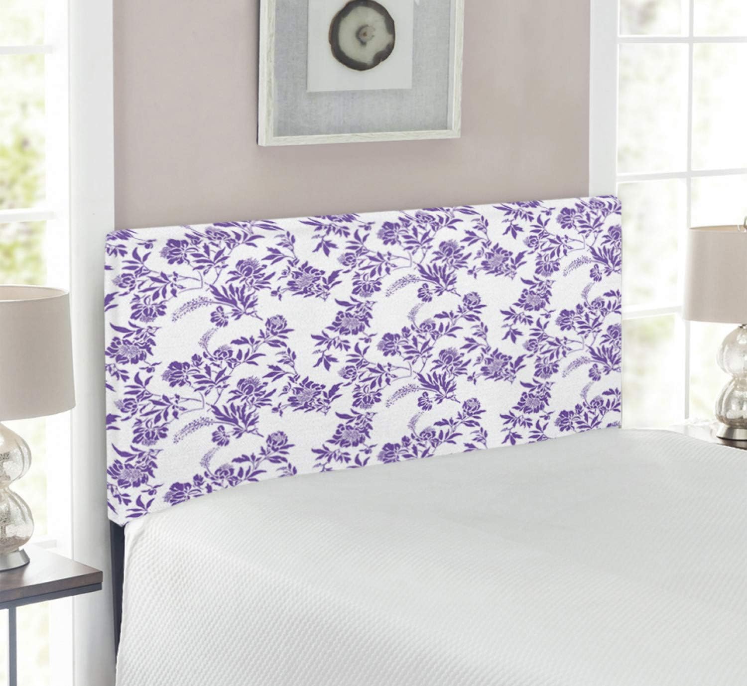 Ambesonne Floral Headboard, Thriving Seasonal Plants with