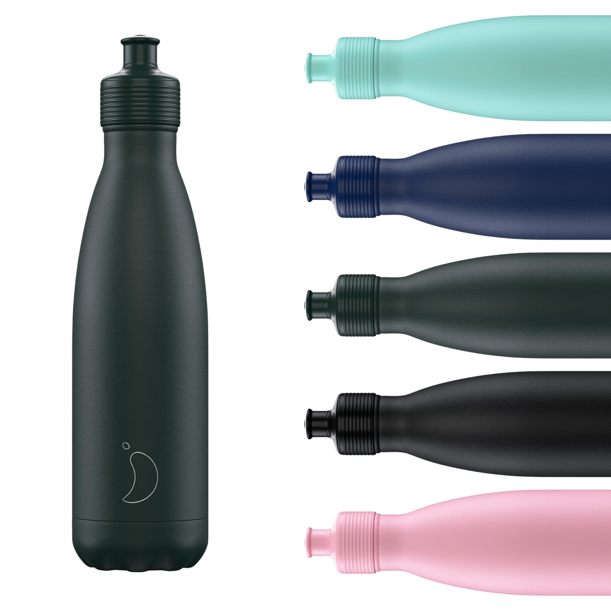 Chilly's Original Sports Bottles - BPA-Free Stainless Steel Reusable Water Bottle - Keeps Cold, Double Walled, Vacuum Insulated - Dishwasher Safe Lid - 500ml - Matte Green — image 1