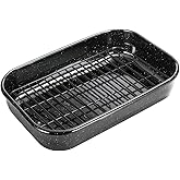 Roasting Pan with Rack, 16 x 11 Inch Rectangular Roasting Pan, 20lb Turkey Roaster Pot, Large Oven Roaster Tray for Baking Turkey by JY COOKMENT