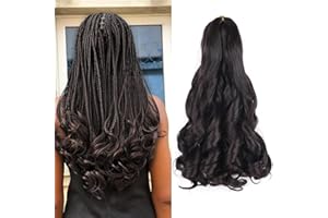 AEAGOO French Curl Braiding Hair 14 Inch Color 2 Curly Braiding Hair Pre Stretched 8 Packs French Curl Crochet Braids for Box Braids with Curly Ends for Black Women