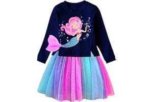 VIKITA Girls Dresses for Winter Long Sleeve Toddler Girls Clothes Party Tulle Dresses for Little Girls,2-12 Years