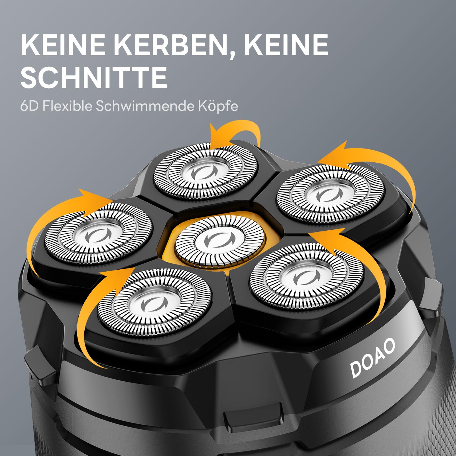 Glatzen Rasierer Herren, 180 Min Akku & flexibler 360grad-Scherkopf, Magnetische Leicht zu Reinigen, Beruhigt nach der Rasur, ohne Schnittgefahr und Hautirritationen, Shaver auch für Bart 5