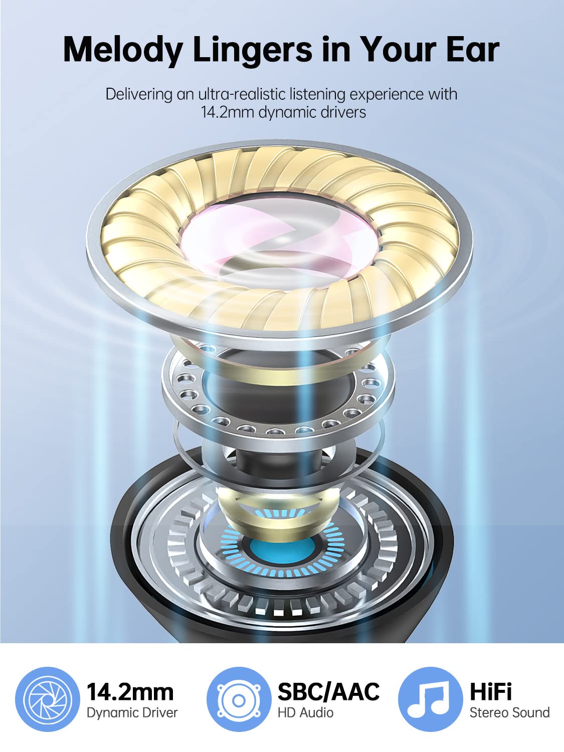 Wireless Earbud Bluetooth 5.3 Headphones with Clear Sound, 40H Playtime, Sport Earbud Touch Control with LED Digital Display, IP7 Waterproof Bluetooth Earphones Built-in Mic for Android iOS Workout