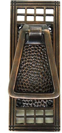 Hammered Mission Arts And Crafts Front Door Knocker Bronze Bungalow Over Solid Brass Amazon Com