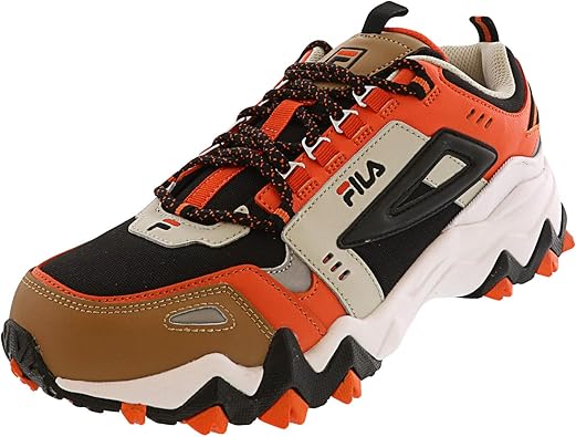 fila black and orange shoes