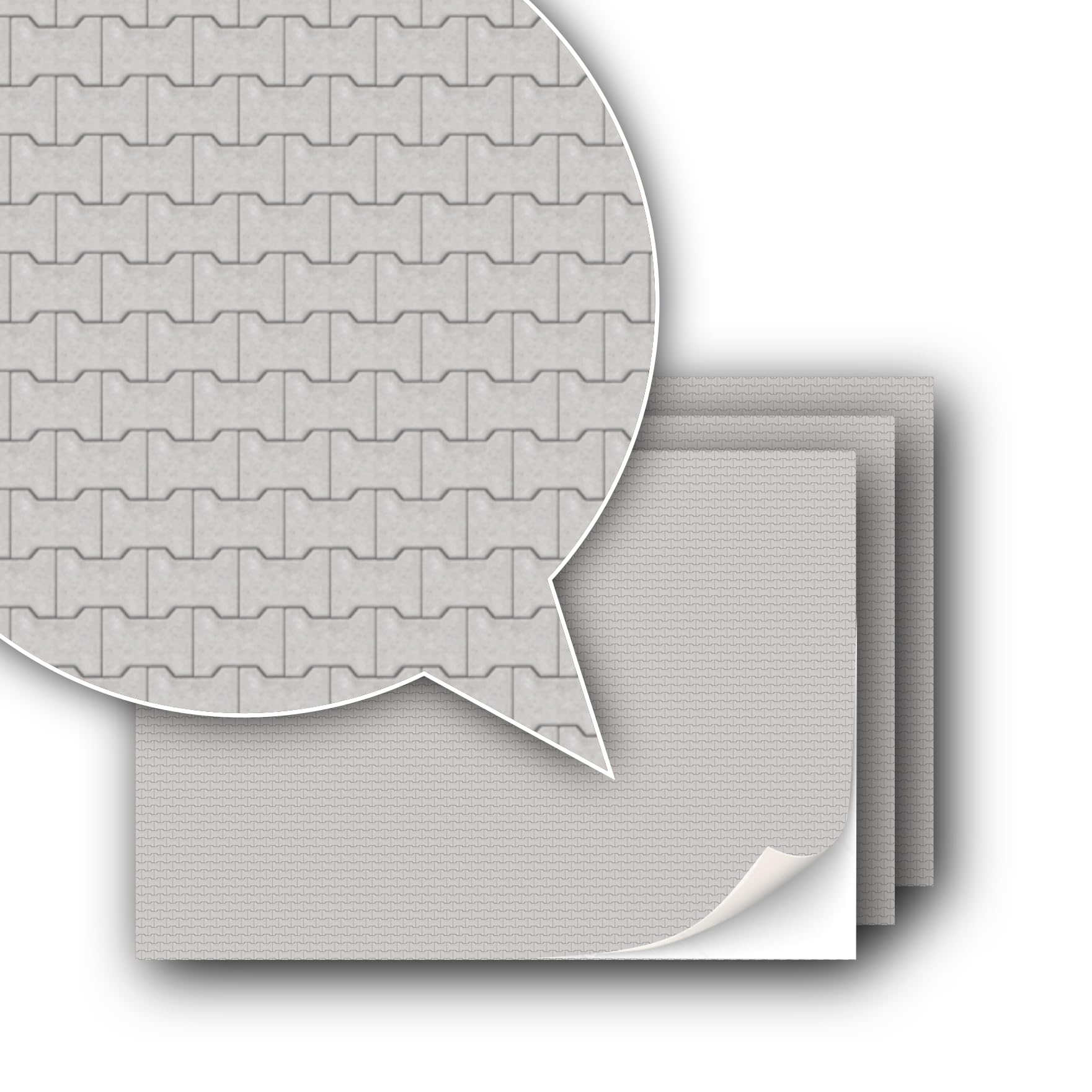 3 Sheets of Self-Adhesive Decorative Film for Paving Stones and Surfaces for Model Building in Scale 1:87 Track H0 (UK: 3.5mm Scale) (Double Composite Paving)