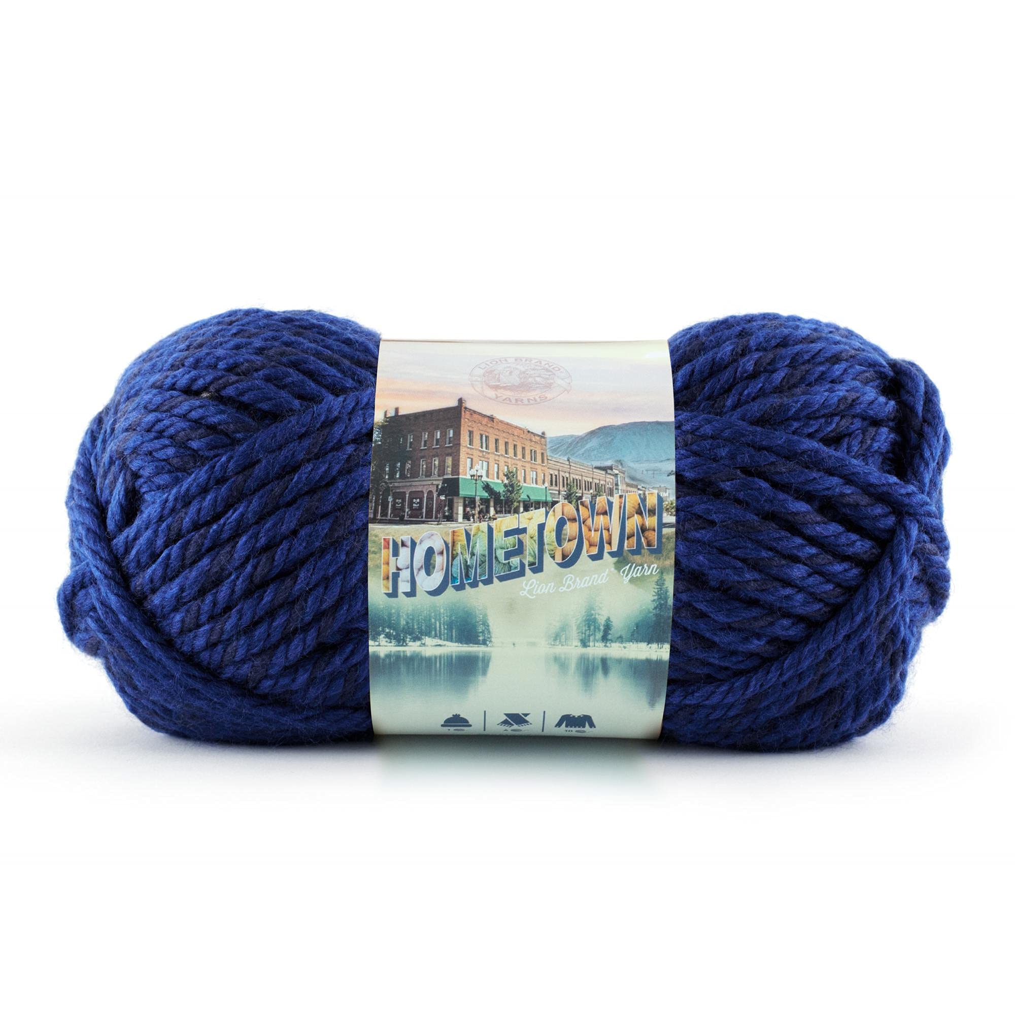 Lion Brand Yarn Hometown, Super-Bulky Yarn for Knitting, Crochet, and Crafts, Fort Worth Blue, 1 Pack — image 1
