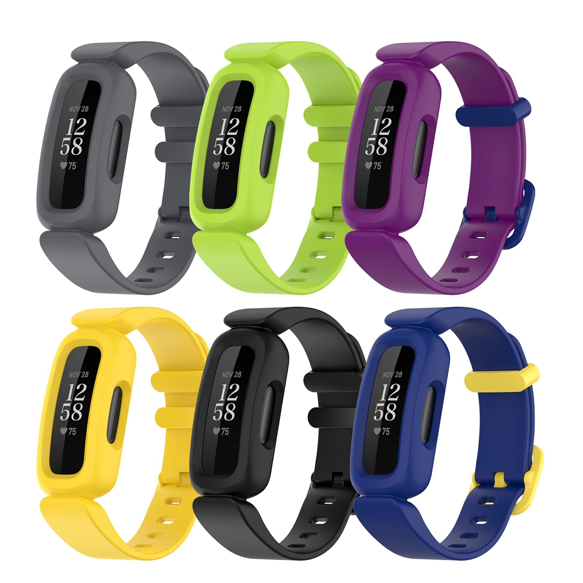 Chofit Straps Compatible with Fitbit Ace 3 Strap, Soft Silicone Replacement Wristband Floral Pattern Band Armbands for Kids for Ace 3 Activity Tracker (6A)