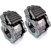 Adjustable Barbell Clips (2-Pack), Fits 0.98-1.1" Olympic &amp; Standard Bars, Secure Locking Collars for Weight Lifting Strength Training (Balck)